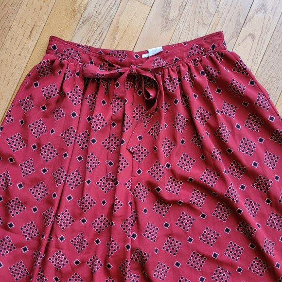YOKO Skirt Pants Culottes Wide Leg Cropped Flowy Tie Front - Picture 2 of 11